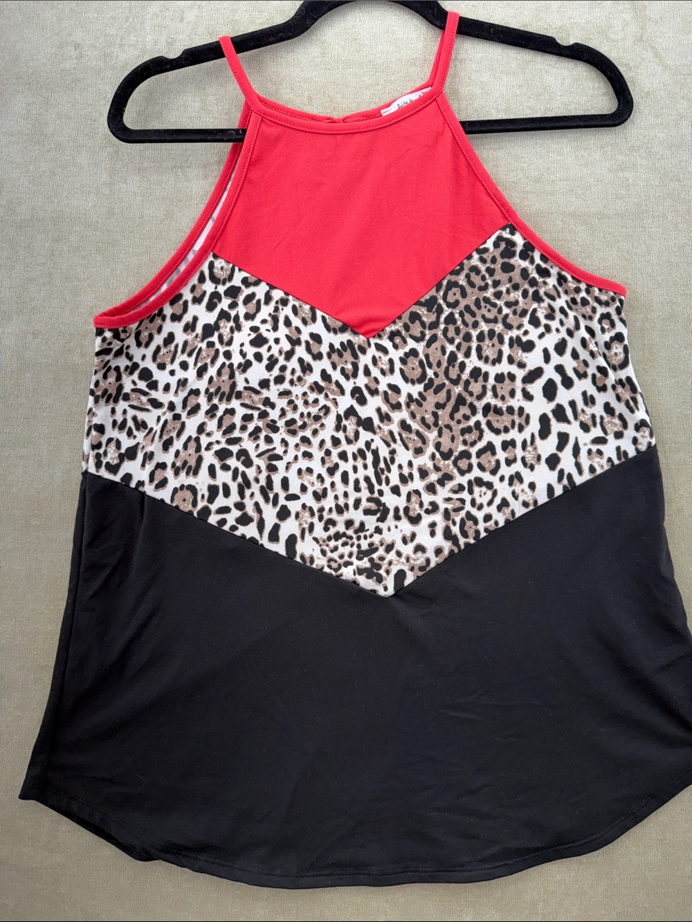 white birch Red, Leopard & Black Halter Tank Top - Women